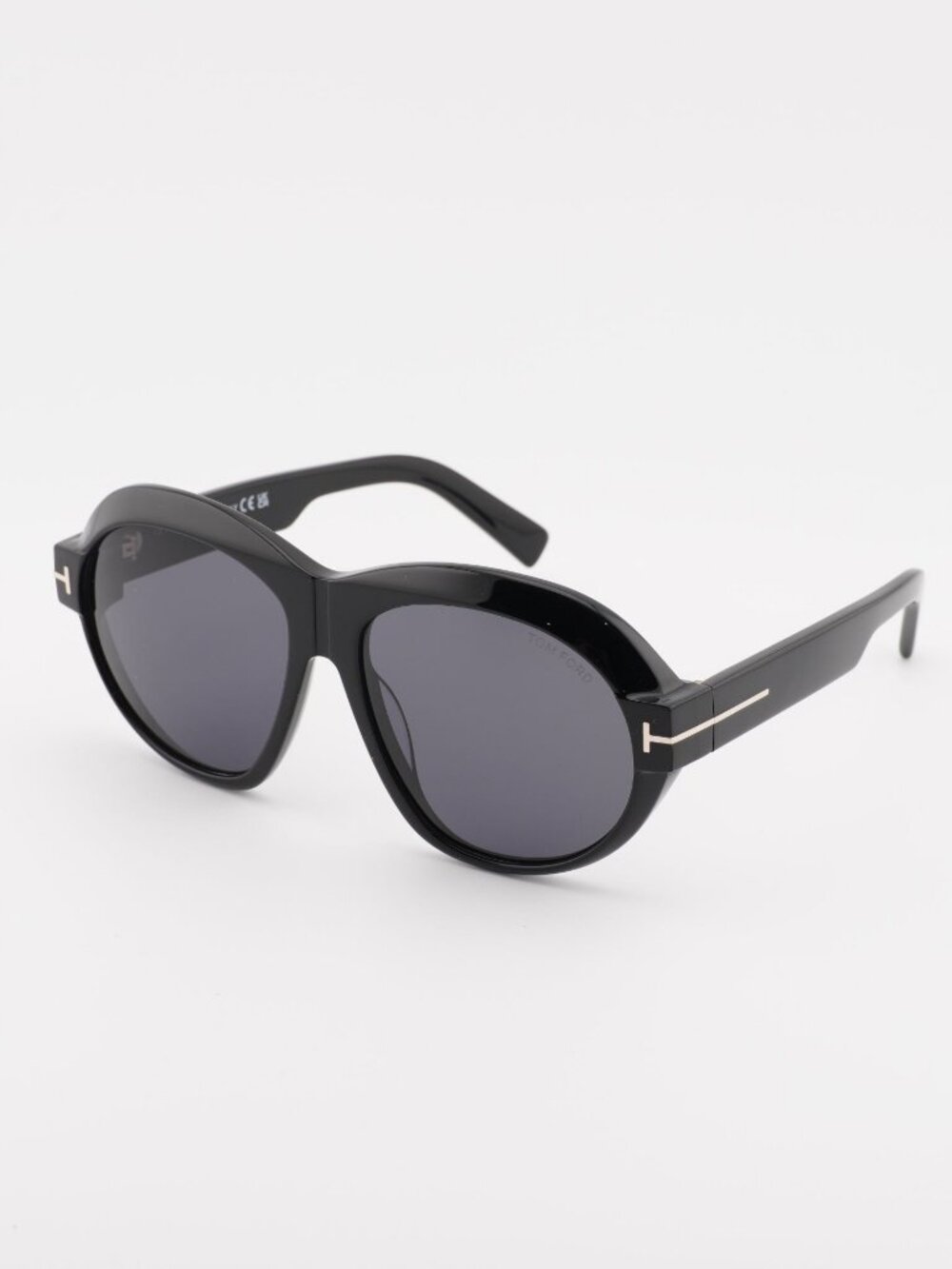 Tom Ford Inger FT1113 01A Sunglasses Black Round Frame, Smoke Lenses